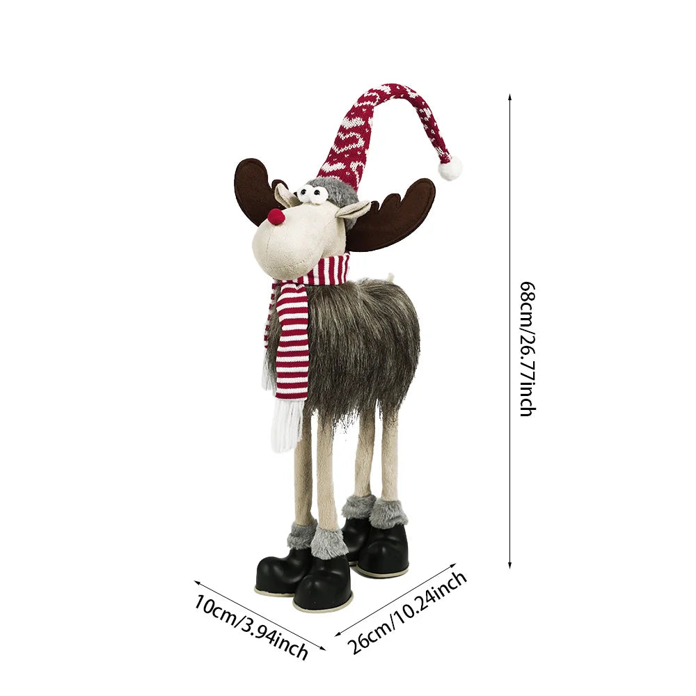Large Standing Elk Doll Christmas Gift for Kids Christmas Elk Doll Reindeer Navidad Ornaments Christmas Home Decoration Supplies