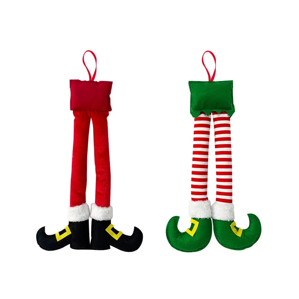 New Year Christmas Elf Santa Legs Car Accessories Christmas Decor for Home Xmas Hanging Tree Pendants Ornaments Happy Party Gift