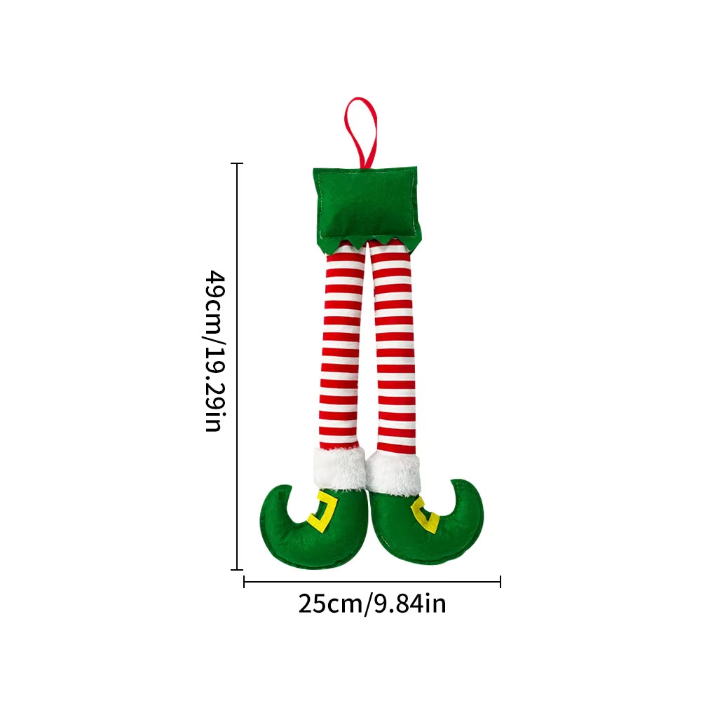 New Year Christmas Elf Santa Legs Car Accessories Christmas Decor for Home Xmas Hanging Tree Pendants Ornaments Happy Party Gift