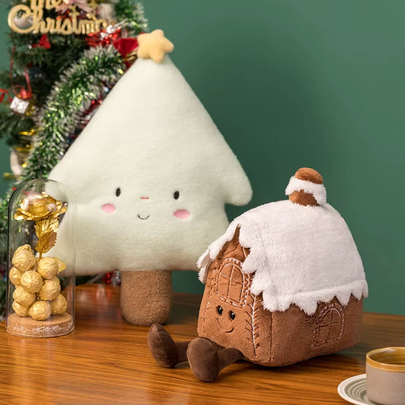 Christmas Gingerbread Stuffed Doll Pillow Christmas Tree House Wreath Chocolate Caramel Gingerbread Stuffed Toy Home Decor