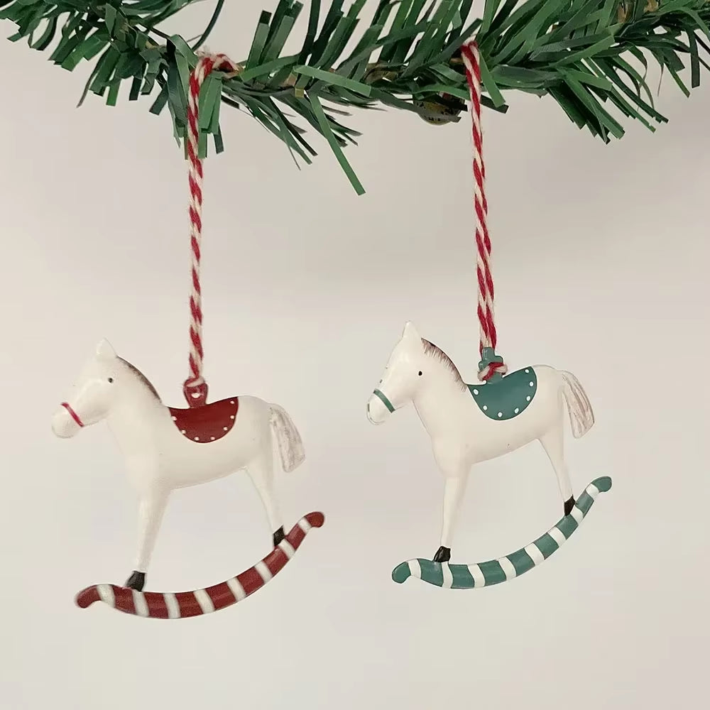 12 PCS Christmas Party Nordic Christmas Decoration Metal Pendant Christmas Tree Room Party Holiday Decoration Ornaments
