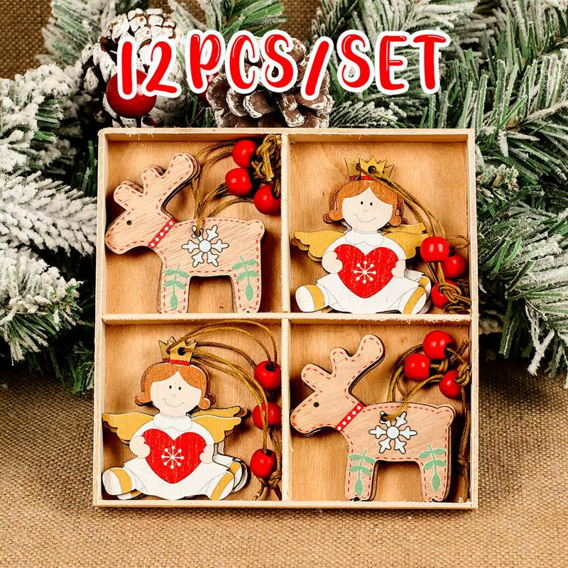 Christmas Gnome Wooden Pendant Merry Christmas Decorations for Home 2024 Cristmas Ornament Xmas Navidad Happy New Year 2025