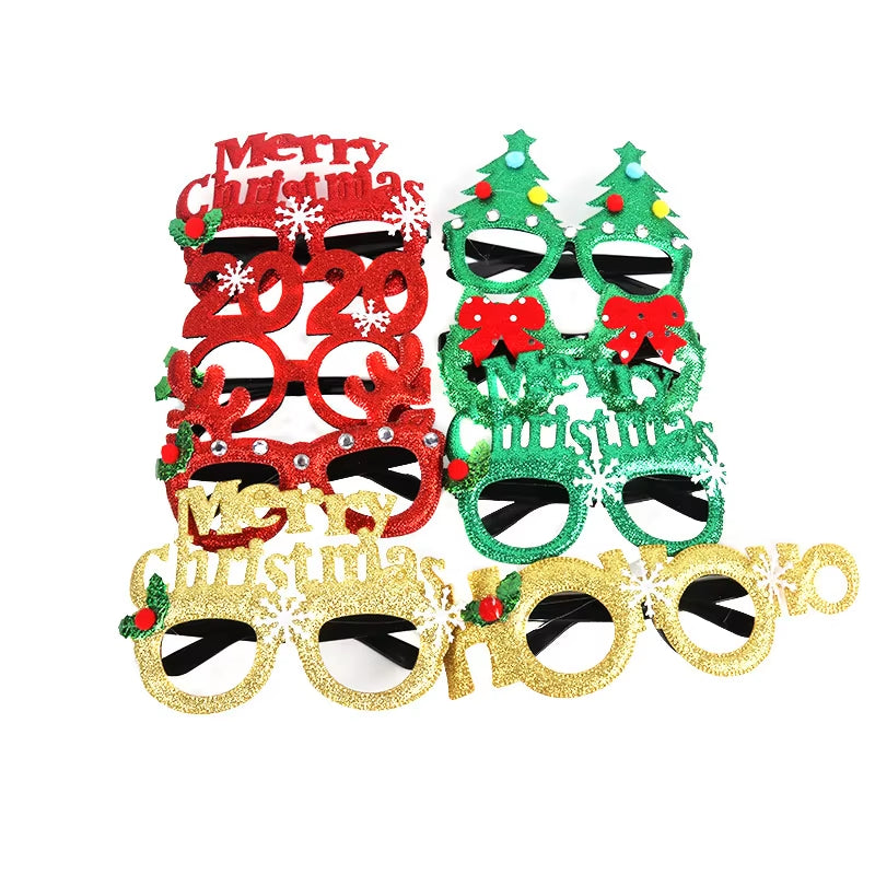 Christmas Decorations 2025 Christmas Glasses Frame Adult Kids Gift Santa Snowman Glasses Christmas Xmas Decor 2024 New Year Noel