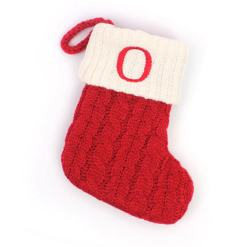 Christmas Boots Letters Christmas Stocking New Knitting Christmas Tree Pendant Decorations Snowflakechristmas Socks