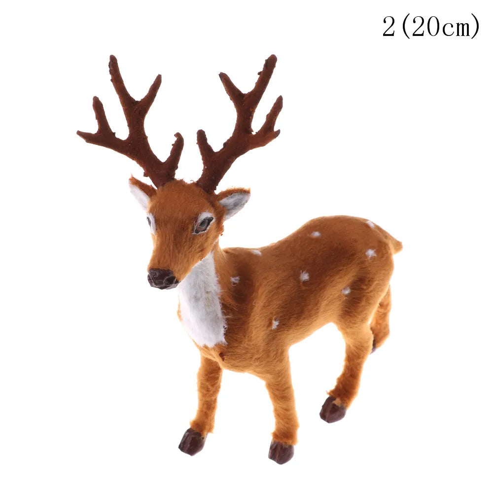Simulation Christmas Deer Christmas Elk Plush Reindeer Christmas Decoration Fairy Garden Miniatures Props
