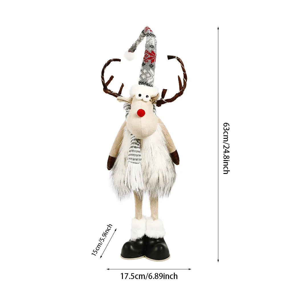 Large Standing Elk Doll Christmas Gift for Kids Christmas Elk Doll Reindeer Navidad Ornaments Christmas Home Decoration Supplies