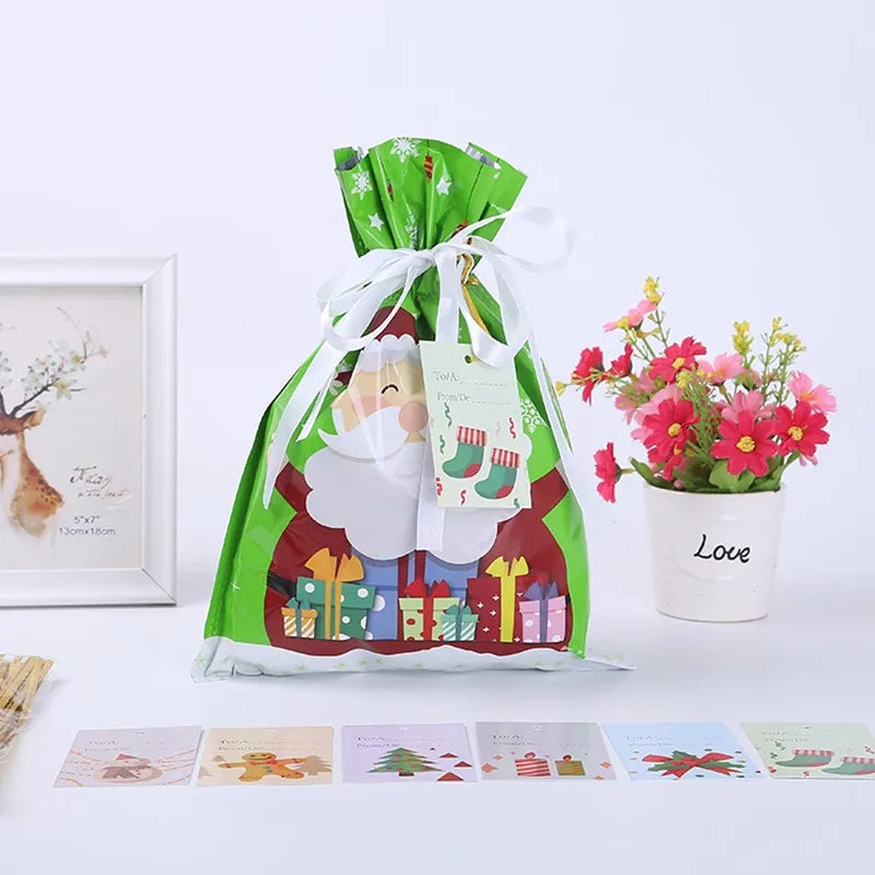 Large Storage Capacity 2022 New Year Christmas Sacks Reusable Drawstring Wrap Present Gift Party Bags Storage Gift Wraping