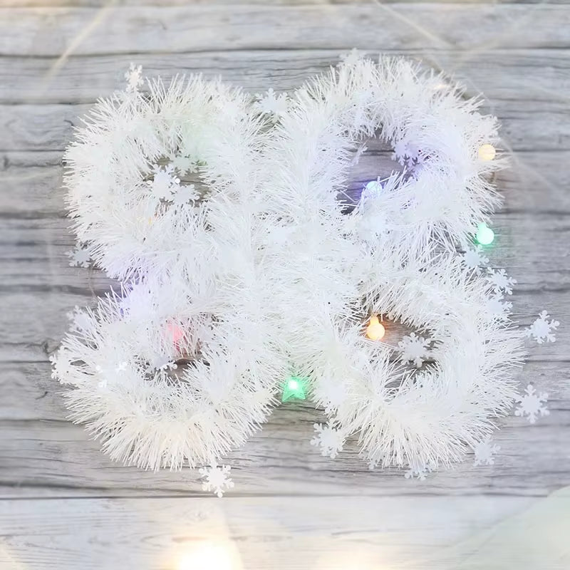 Missdeer 2M Christmas Snowflake Plush Decor Bars Christmas Decoration for Home White Plastic Snowflake Strips Natal Decoration