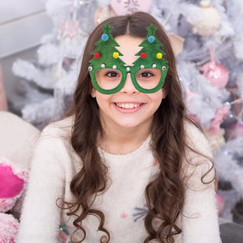 1Pcs Merry Christmas Photo Booth Props Santa Claus Snowman Glasses Frame Xmas Party Decoration New Year Eve Christmas Supplies