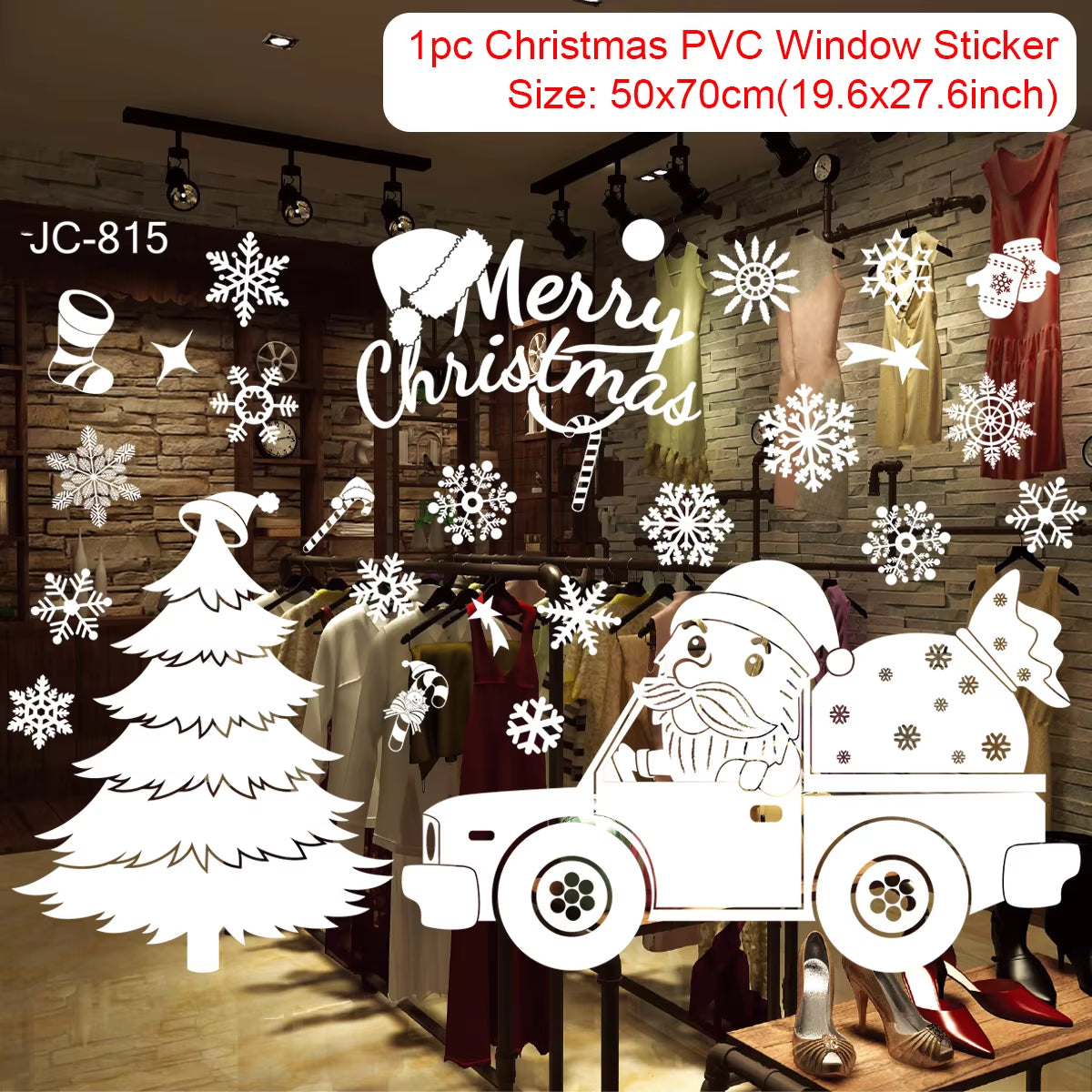 Christmas Window Stickers Merry Christmas Decorations for Home Christmas Wall Sticker Kids Room Wall Decals New Year Stickers