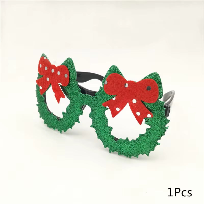1Pcs Merry Christmas Photo Booth Props Santa Claus Snowman Glasses Frame Xmas Party Decoration New Year Eve Christmas Supplies