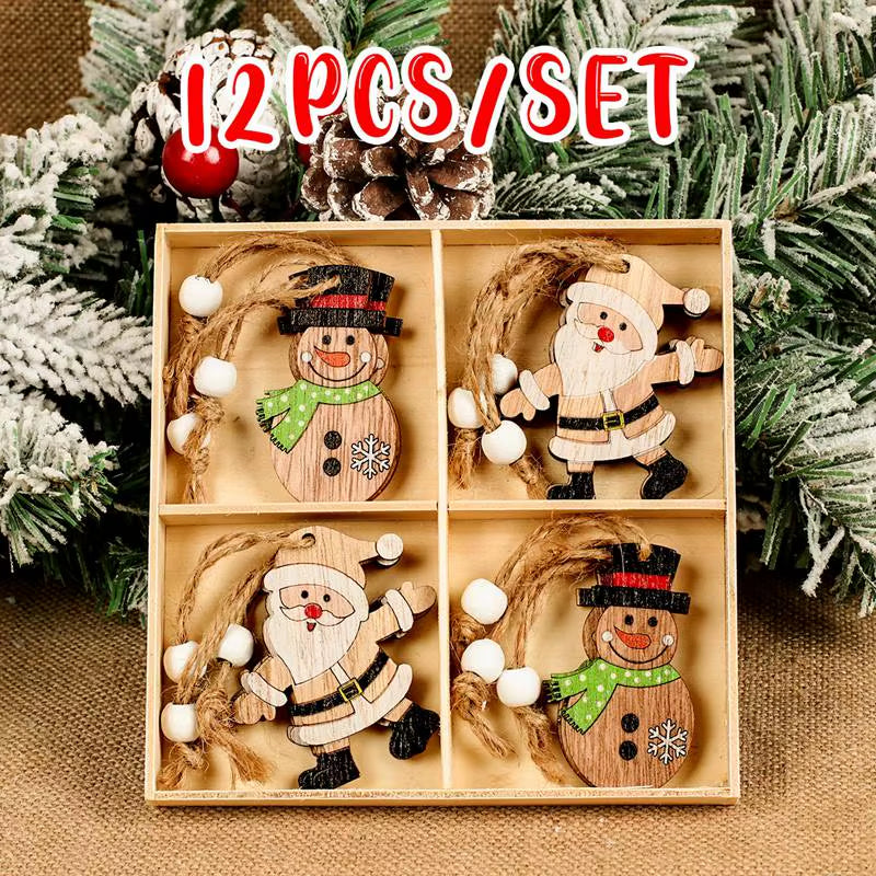 Christmas Gnome Wooden Pendant Merry Christmas Decorations for Home 2024 Cristmas Ornament Xmas Navidad Happy New Year 2025