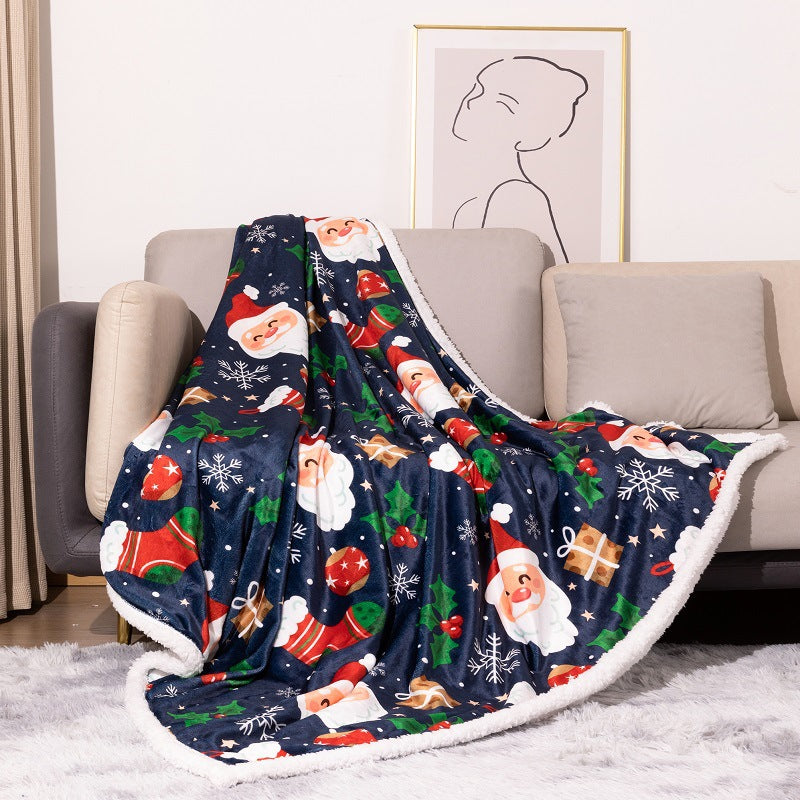 Flannel Christmas Blanket Double Layer