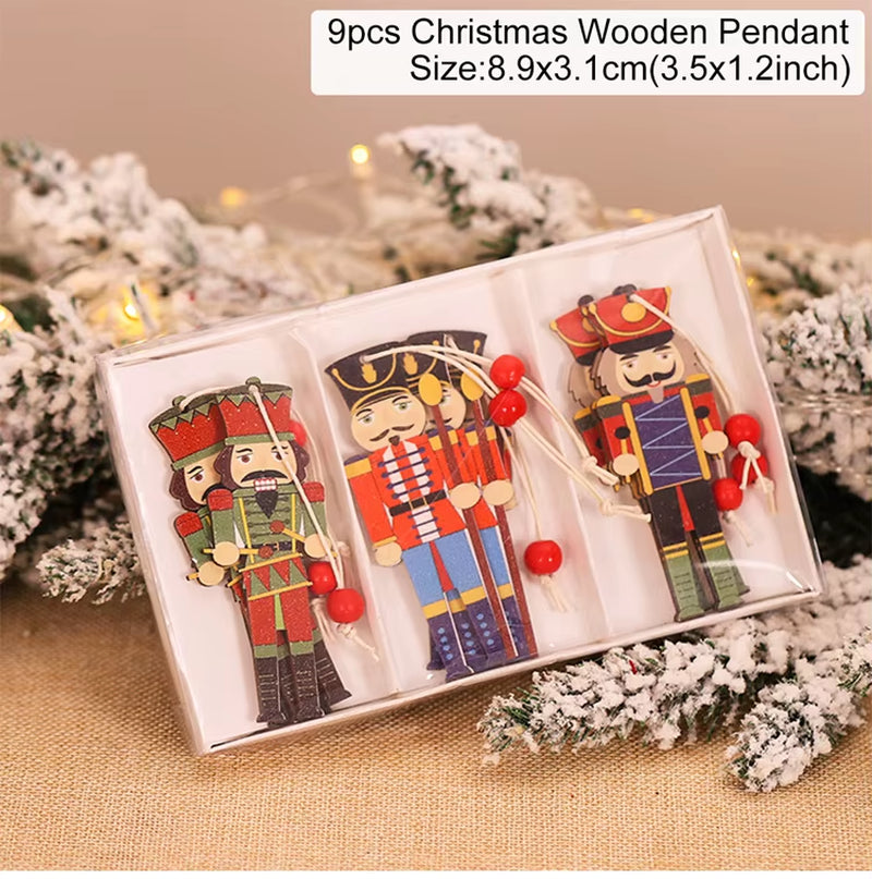 Christmas Gnome Wooden Pendant Merry Christmas Decorations for Home 2024 Cristmas Ornament Xmas Navidad Happy New Year 2025