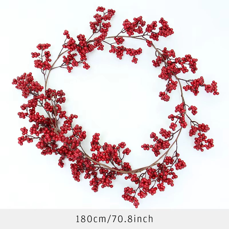 Christmas Fruit Rattan Artificial Plants, Holiday Party Decor, Wedding Decorations, Christmas Tree, Fake Floral, 2M