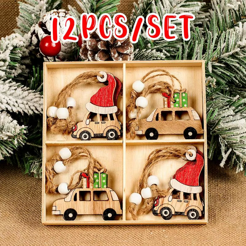 Christmas Gnome Wooden Pendant Merry Christmas Decorations for Home 2024 Cristmas Ornament Xmas Navidad Happy New Year 2025