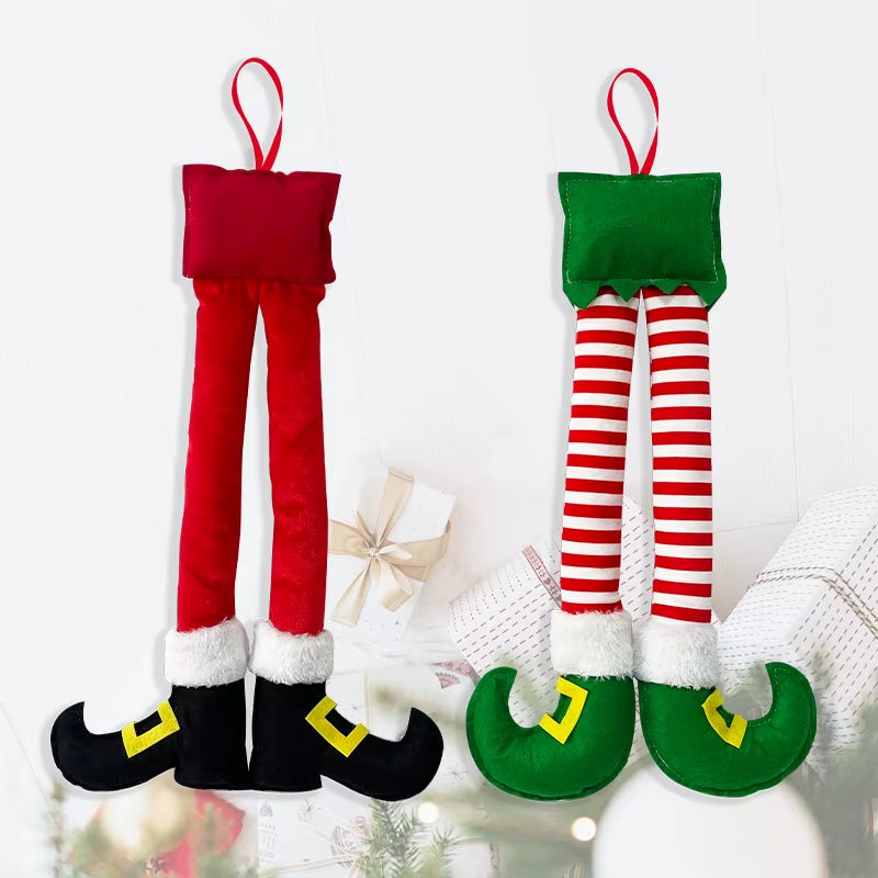 New Year Christmas Elf Santa Legs Car Accessories Christmas Decor for Home Xmas Hanging Tree Pendants Ornaments Happy Party Gift