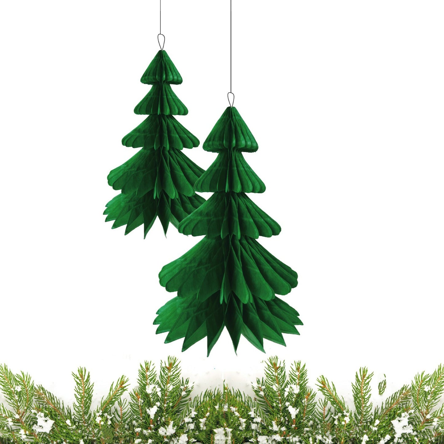 2 Decorative Christmas Honeycomb Christmas Tree Tissue Hanging Santa Party D?Cor