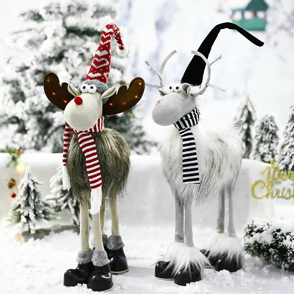Large Standing Elk Doll Christmas Gift for Kids Christmas Elk Doll Reindeer Navidad Ornaments Christmas Home Decoration Supplies