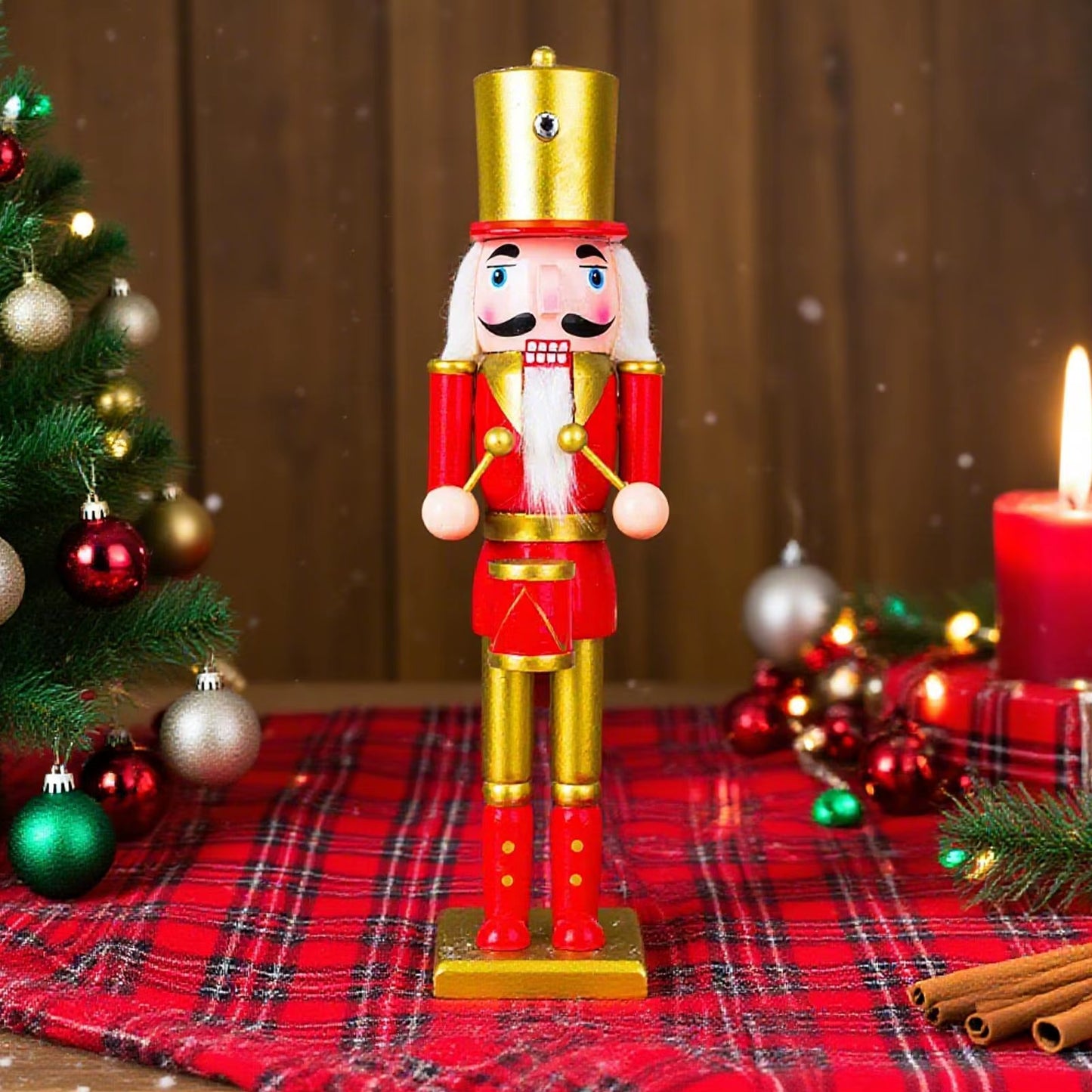 Christmas Nutcracker Wood Christmas Nutcracker Soldier Figure Ornaments Home Decor for Fireplace Festival Party Tree Entryway
