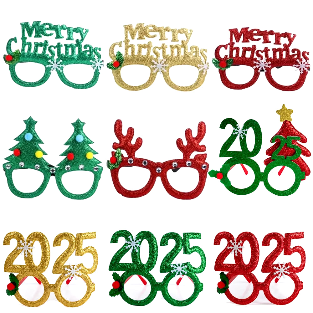 Christmas Decorations 2025 Christmas Glasses Frame Adult Kids Gift Santa Snowman Glasses Christmas Xmas Decor 2024 New Year Noel