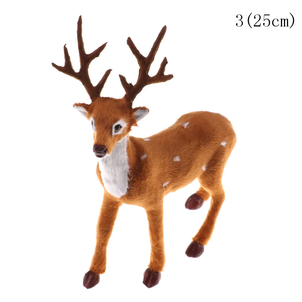 Simulation Christmas Deer Christmas Elk Plush Reindeer Christmas Decoration Fairy Garden Miniatures Props