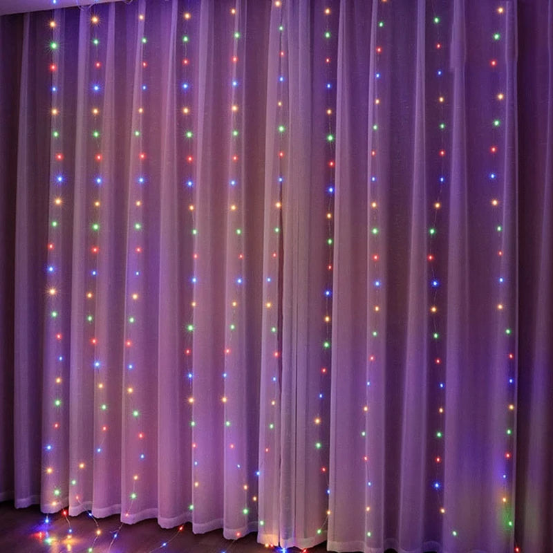 Christmas Lights Curtain Garland Merry Christmas Decorations for Home 2025 Christmas Ornaments Xmas Gifts Navidad New Year Decor
