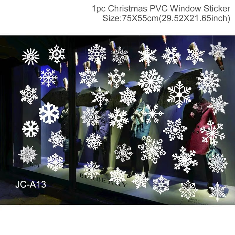 Christmas Window Stickers Merry Christmas Decorations for Home Christmas Wall Sticker Kids Room Wall Decals New Year Stickers