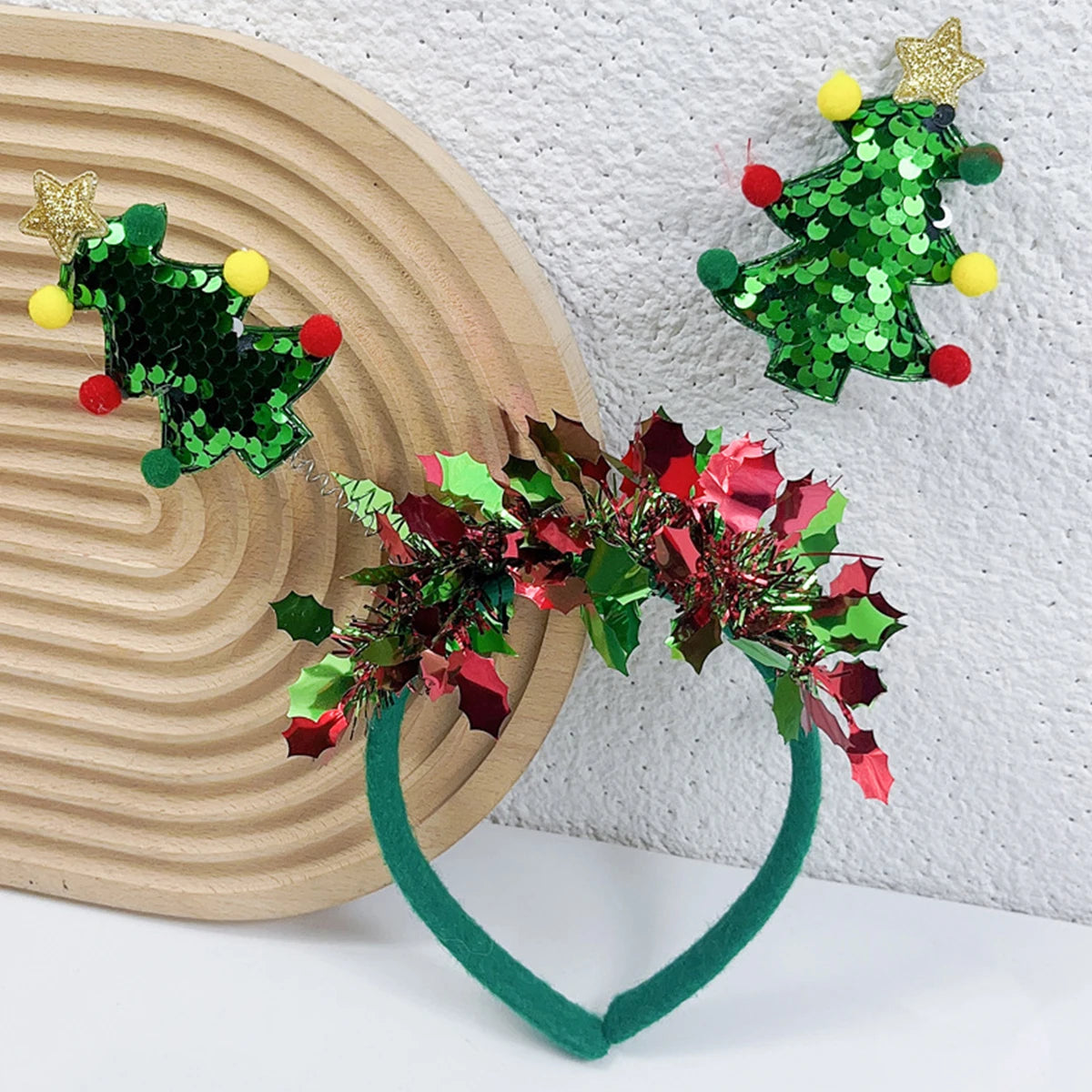 Christmas Headband Elk Horn Bell Sequin Christmas Hair Band Happy New Year Photo Props Merry Christmas Decor Gifts for Kids