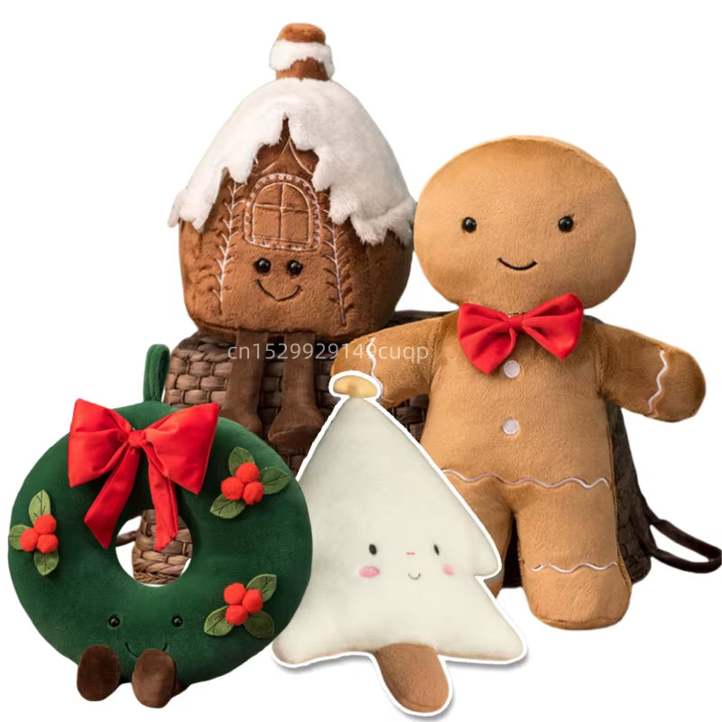 Christmas Gingerbread Stuffed Doll Pillow Christmas Tree House Wreath Chocolate Caramel Gingerbread Stuffed Toy Home Decor