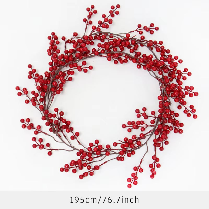 Christmas Fruit Rattan Artificial Plants, Holiday Party Decor, Wedding Decorations, Christmas Tree, Fake Floral, 2M