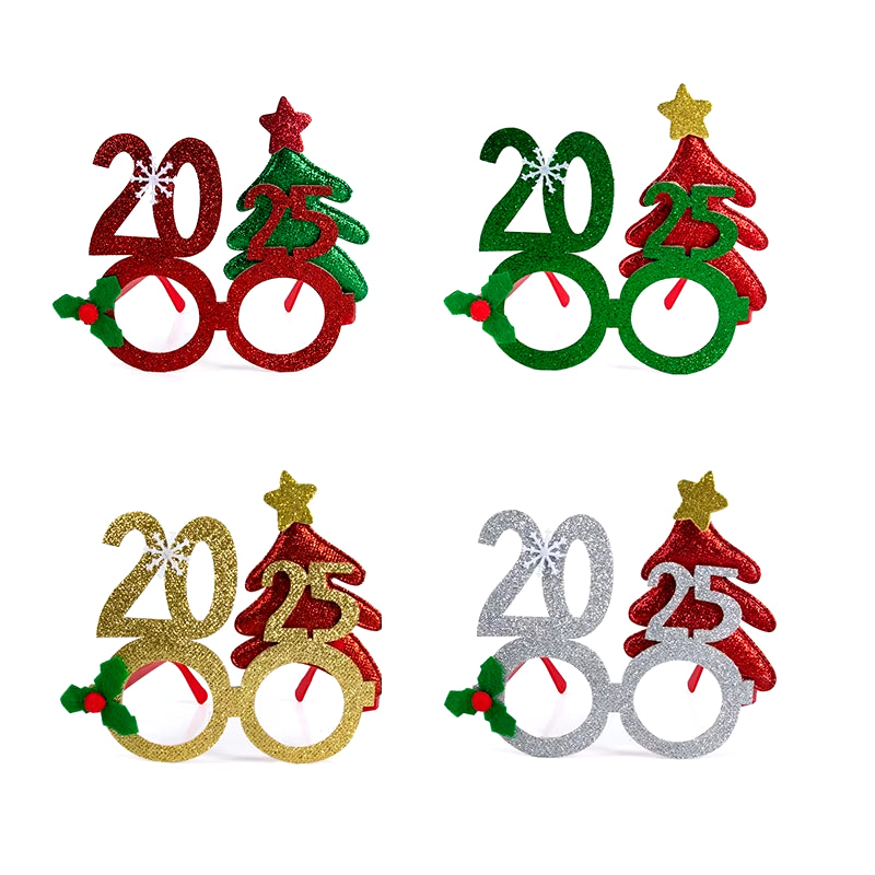 Christmas Decorations 2025 Christmas Glasses Frame Adult Kids Gift Santa Snowman Glasses Christmas Xmas Decor 2024 New Year Noel