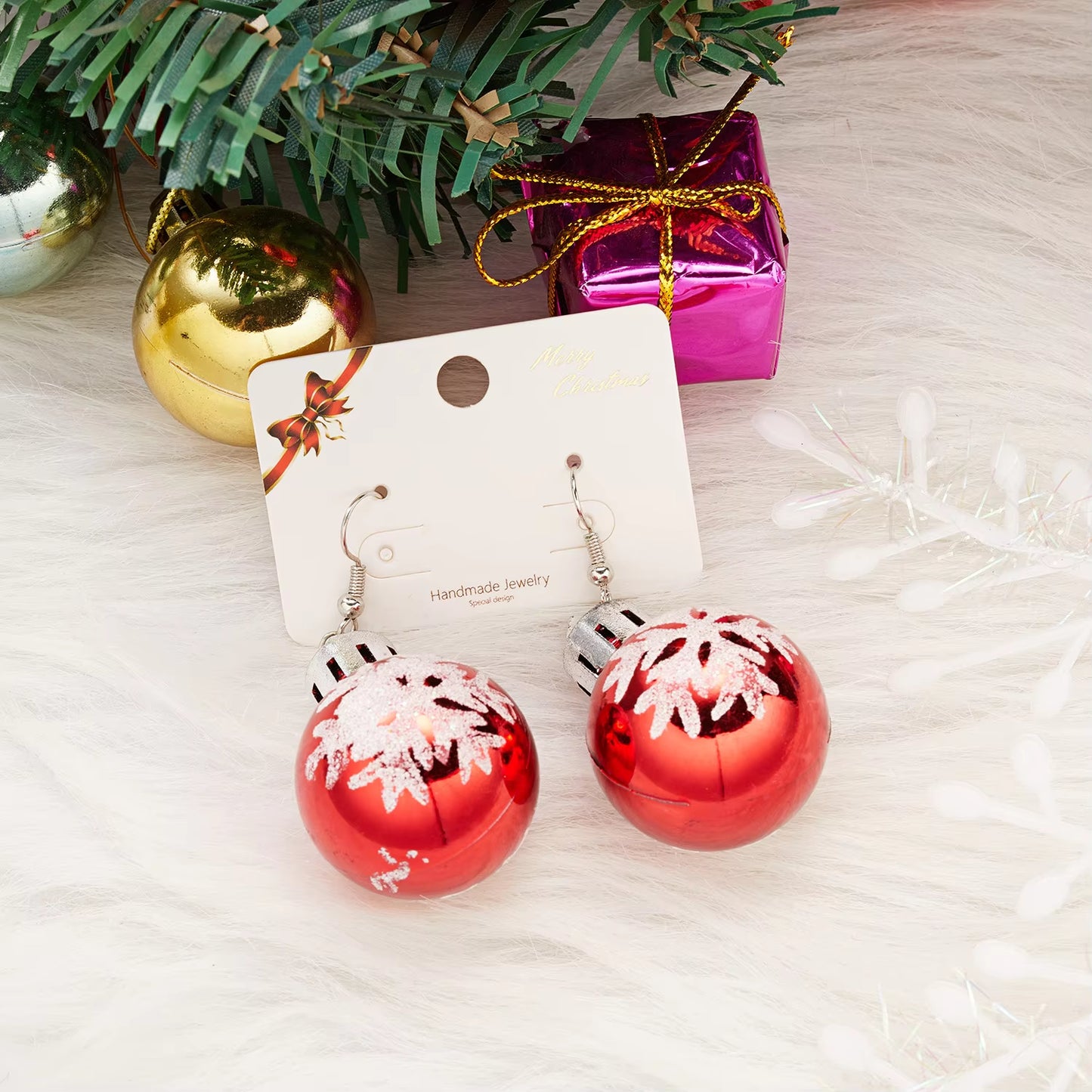 2024 New Fashion Christmas Earrings Creative Christmas Bulb Drop Earring for Women Christmas Gift Colorful Ball Dangle Earrings