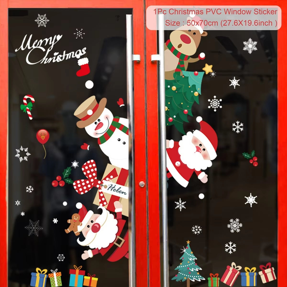 Christmas Window Stickers Merry Christmas Decorations for Home Christmas Wall Sticker Kids Room Wall Decals New Year Stickers