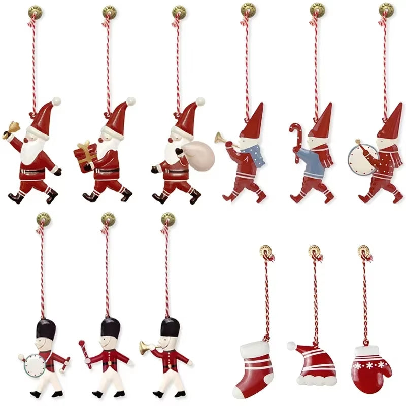 12 PCS Christmas Party Nordic Christmas Decoration Metal Pendant Christmas Tree Room Party Holiday Decoration Ornaments