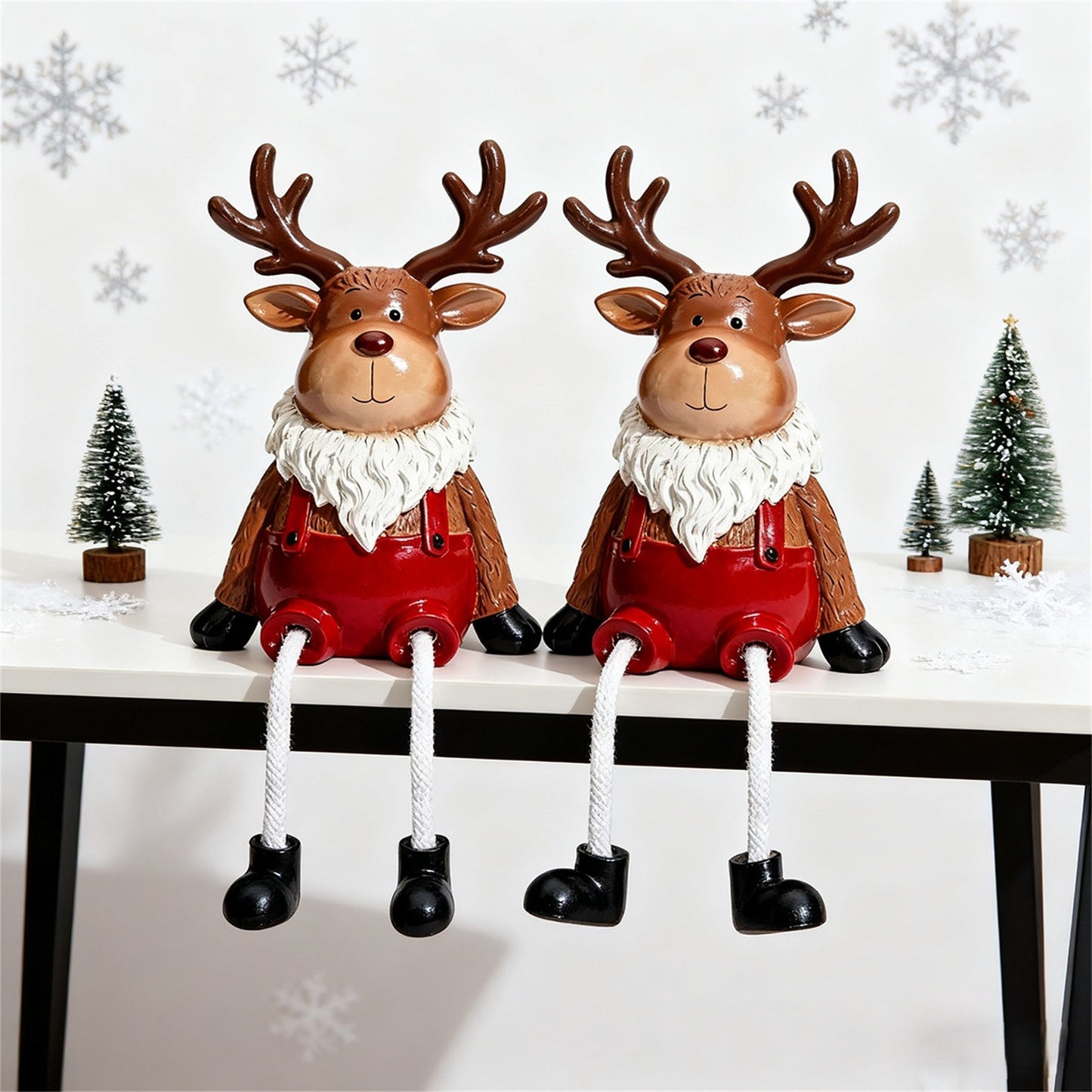 Christmas Hanging Elk Resin Ornaments, Christmas Decoration Desktop Window