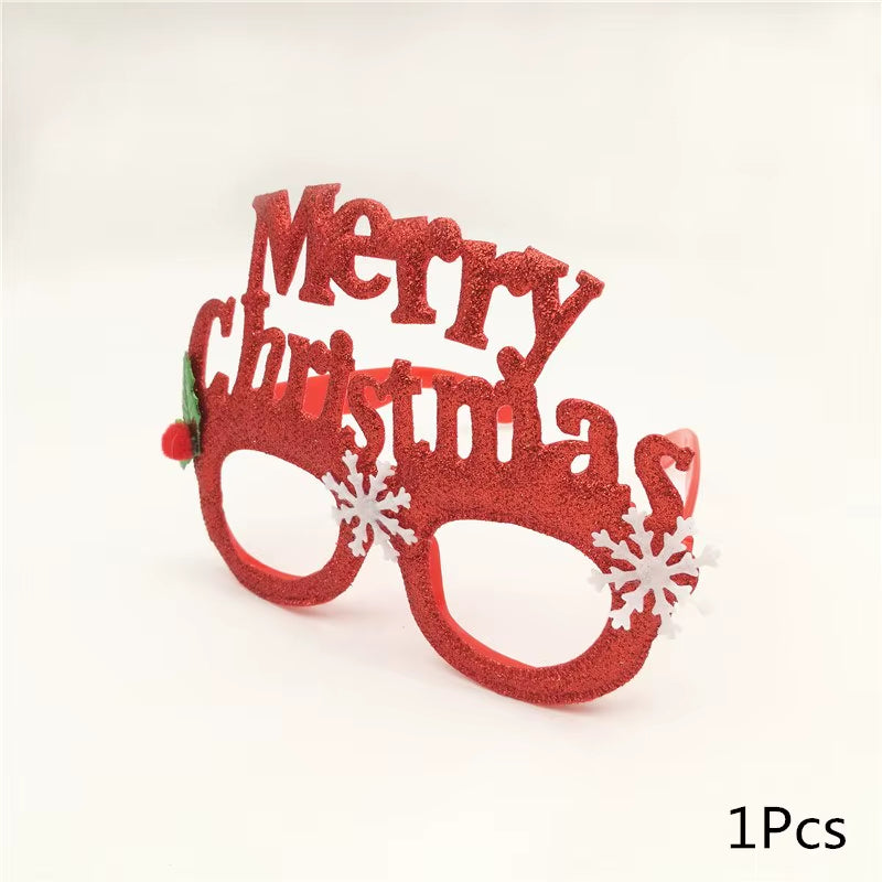 1Pcs Merry Christmas Photo Booth Props Santa Claus Snowman Glasses Frame Xmas Party Decoration New Year Eve Christmas Supplies