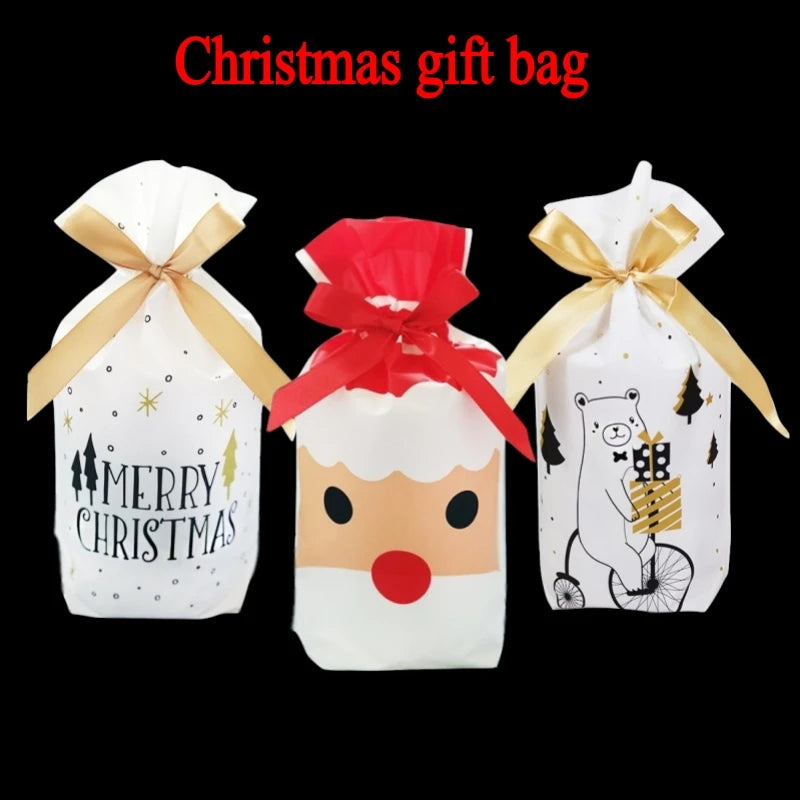 Christmas Gift Bags Cookie Bag Christmas Bag Presents Santa Candy Gift Box Packaging Christmas Decorations New Year Present