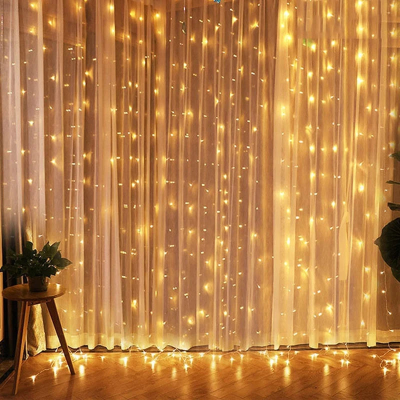 Christmas Lights Curtain Garland Merry Christmas Decorations for Home 2025 Christmas Ornaments Xmas Gifts Navidad New Year Decor