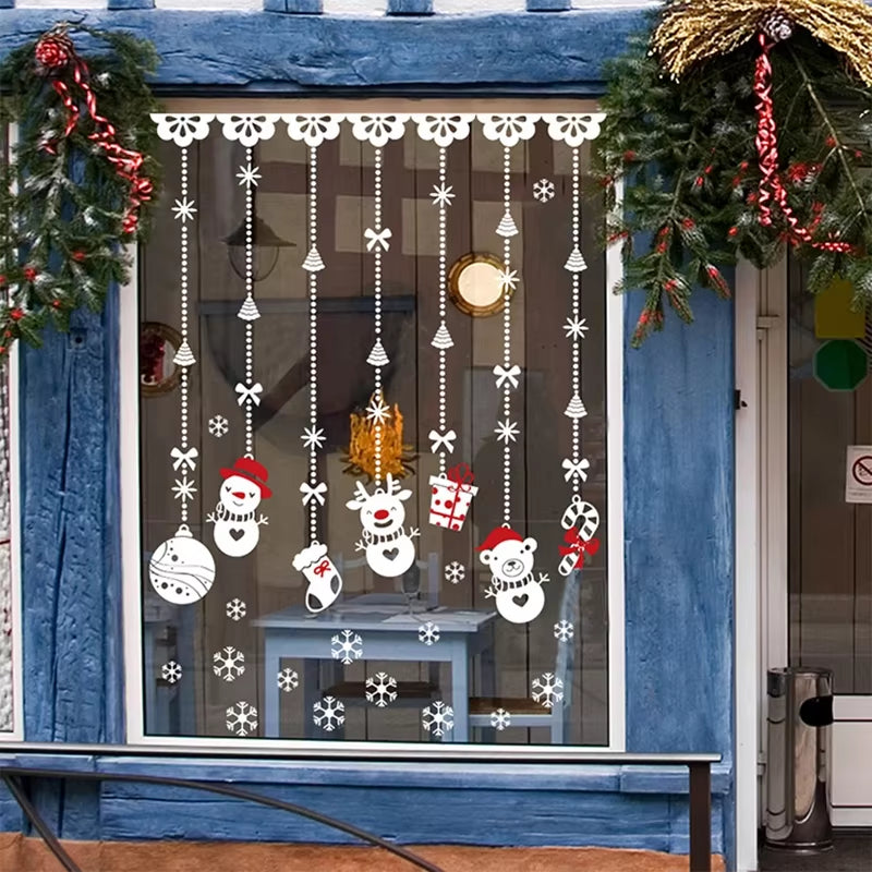 Christmas Window Stickers Merry Christmas Decorations for Home Christmas Wall Sticker Kids Room Wall Decals New Year Stickers