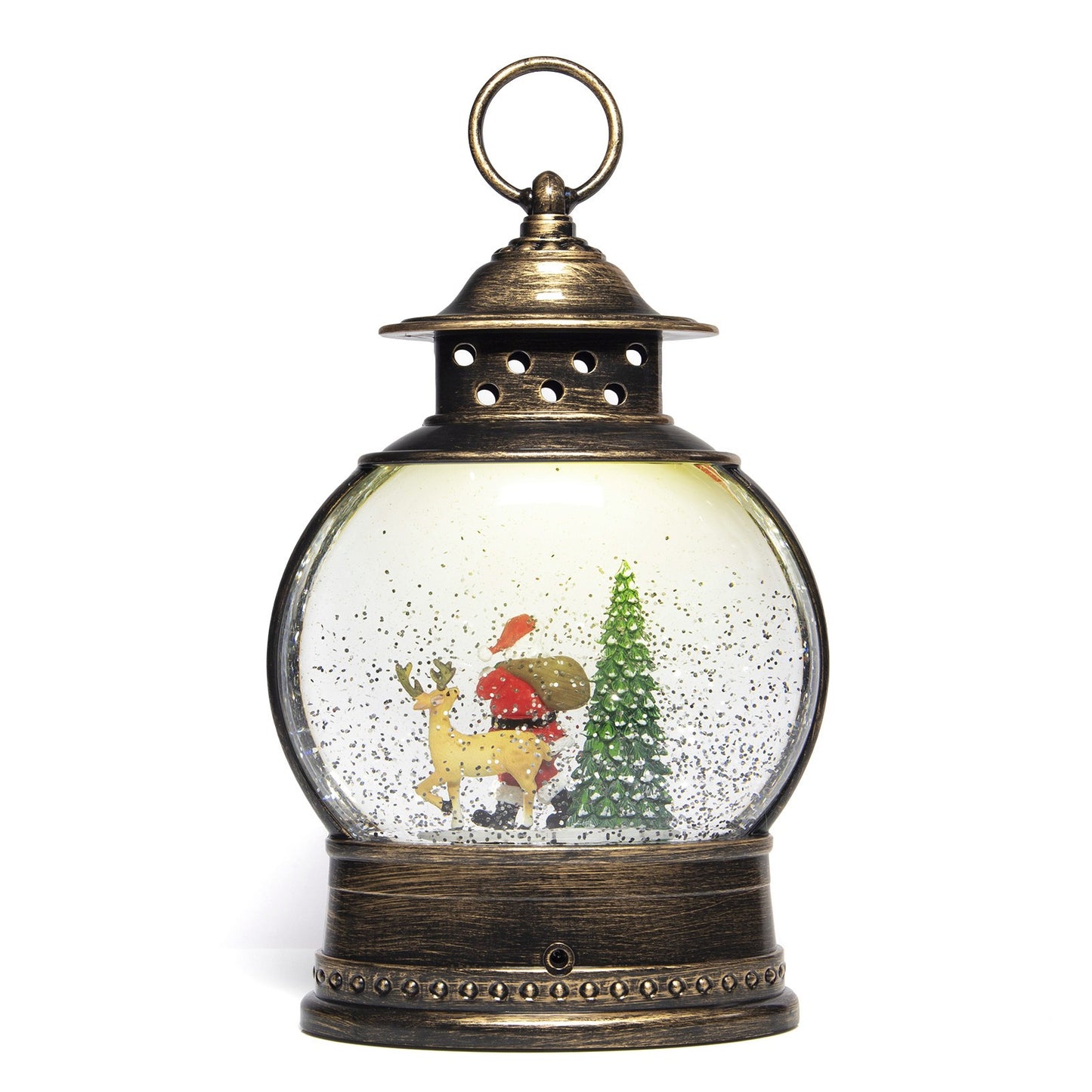 Christmas Snow Globe Lantern Tree Ornament Decoration Snowman Xmas Light Up