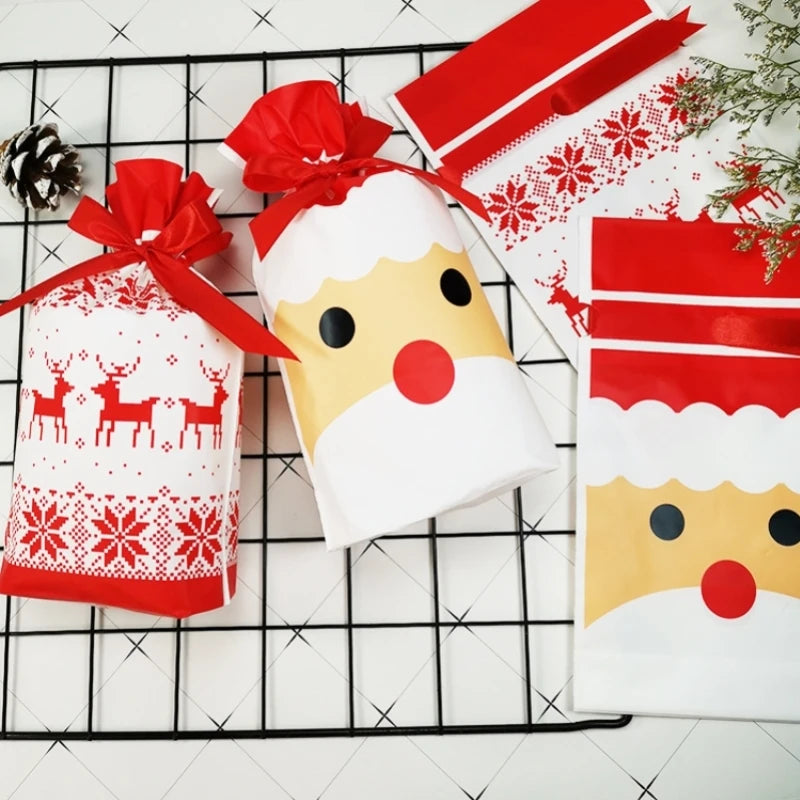 Christmas Gift Bags Cookie Bag Christmas Bag Presents Santa Candy Gift Box Packaging Christmas Decorations New Year Present