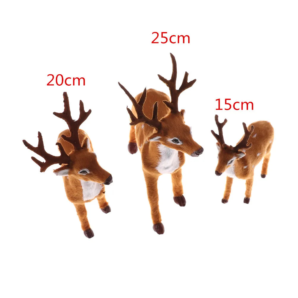 Simulation Christmas Deer Christmas Elk Plush Reindeer Christmas Decoration Fairy Garden Miniatures Props