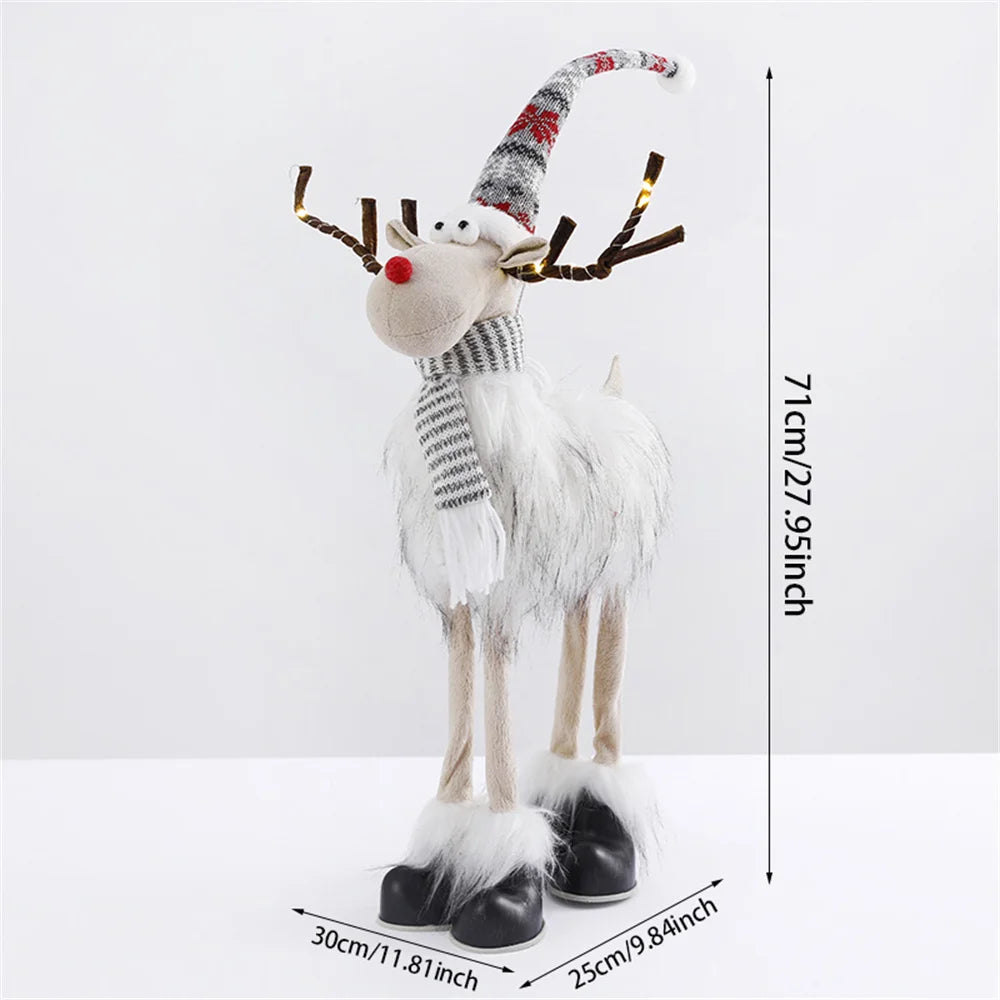 Large Standing Elk Doll Christmas Gift for Kids Christmas Elk Doll Reindeer Navidad Ornaments Christmas Home Decoration Supplies