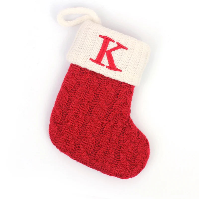Christmas Boots Letters Christmas Stocking New Knitting Christmas Tree Pendant Decorations Snowflakechristmas Socks