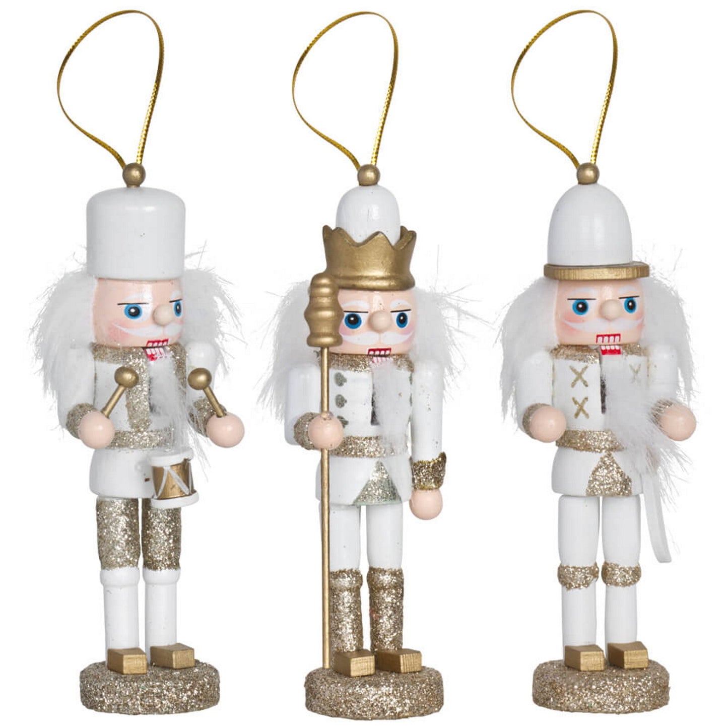 Christmas Nutcracker Soldier 3 Wooden Nut Cracker Xmas Tree Festive Ornament Dec