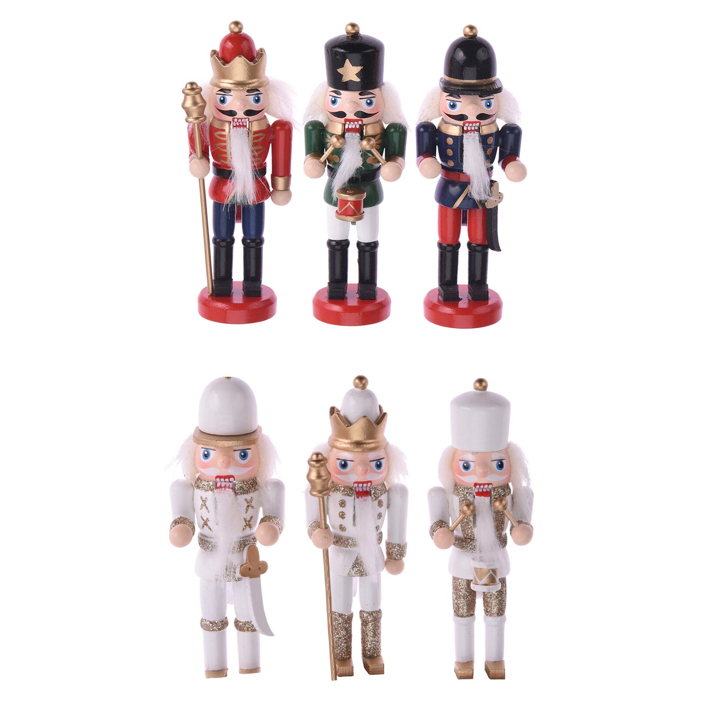 Christmas Nutcracker Soldier 3 Wooden Nut Cracker Xmas Tree Festive Ornament Dec