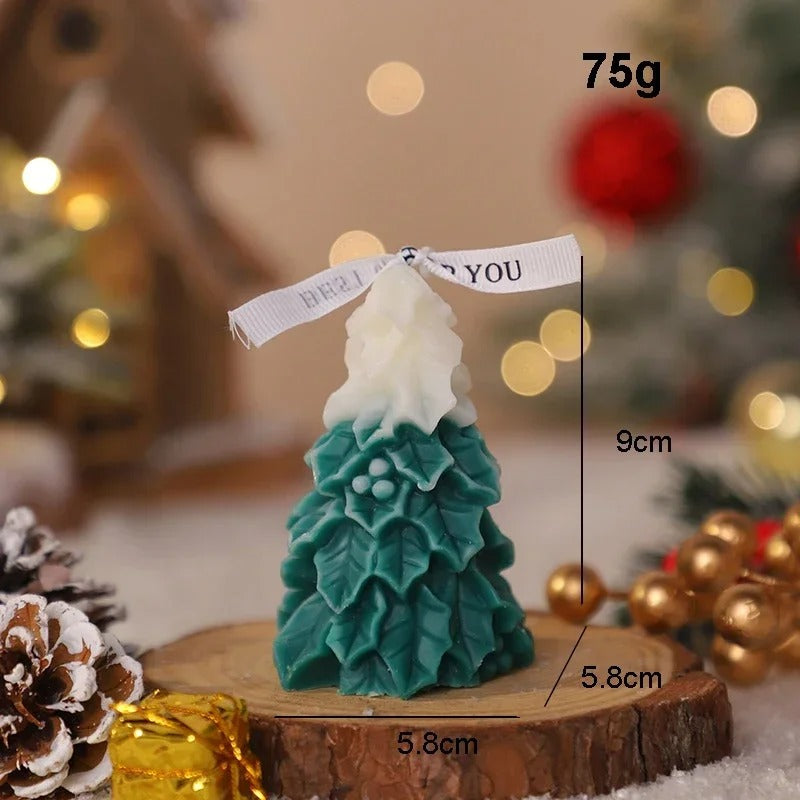 Mini Christmas Tree Scented Candle Xmas Velas Decorativas Decoration 2024 Flameless Soywax Candles