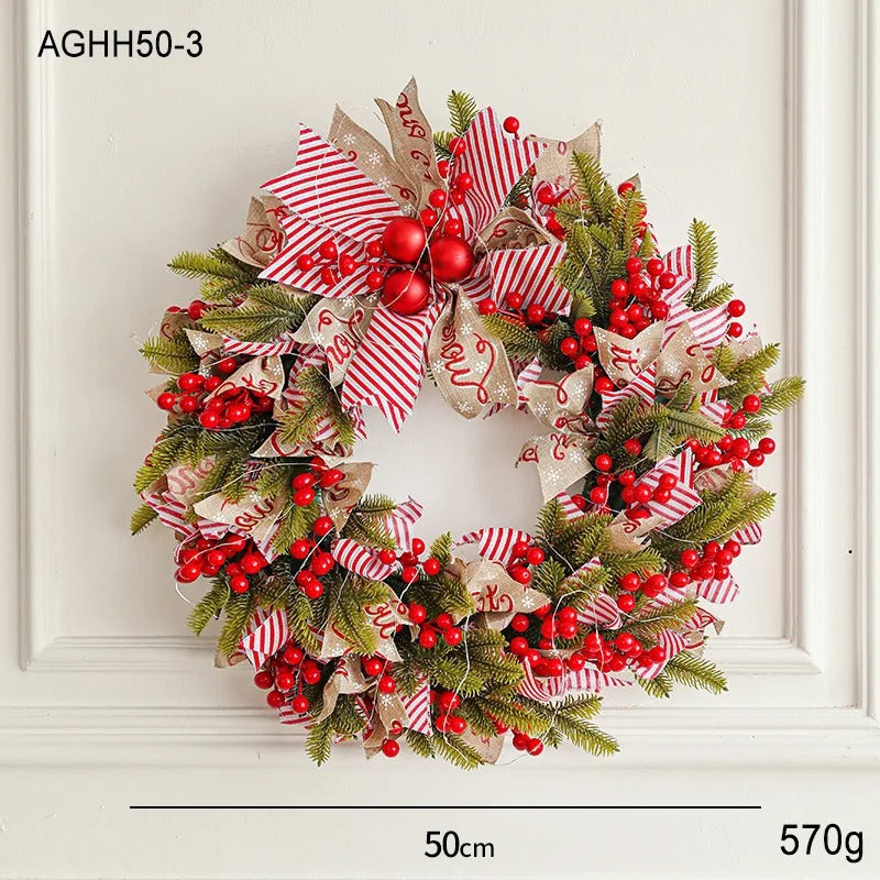 Premium Christmas Wreath with LED Fairy Lights