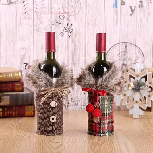 Christmas Wine Bottle Cover Merry Christmas Decorations for Home 2024 Christmas Ornament Xmas Table Decor Gift New Year 2025
